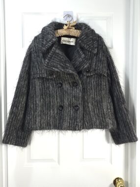 Pristine Archival Galanos Hand-Finished 2-Tone Mohair Shaggy Jacket Size M